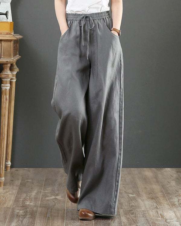 Women's Casual Cotton and Linen Loose Wide-Leg Pants  S-3XL