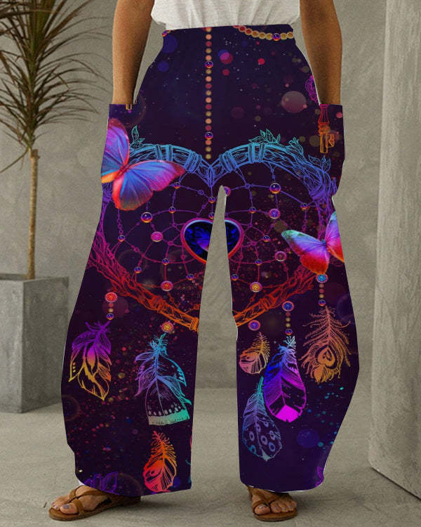 Floral Print Retro Casual Loose Pants S-5XL