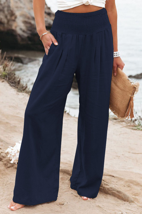 Casual Wide Leg Cotton and Linen Loose Pants