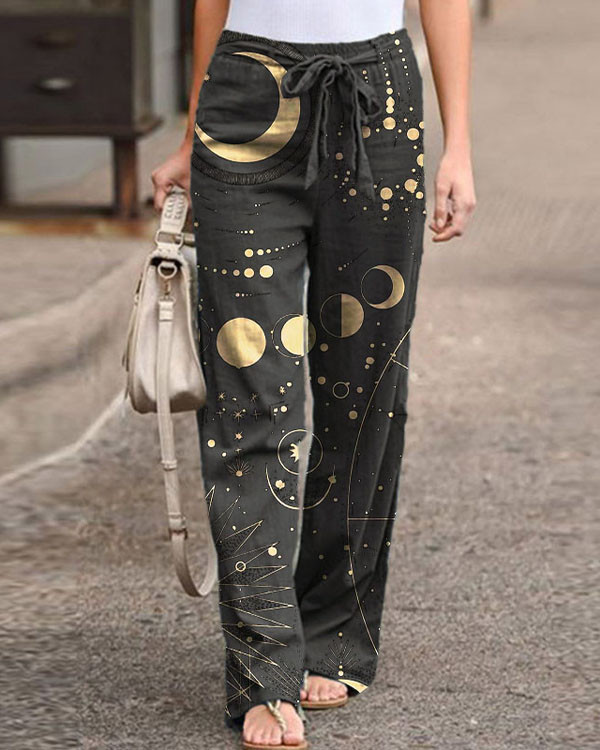 Women's Sun and Moon Loose Pants