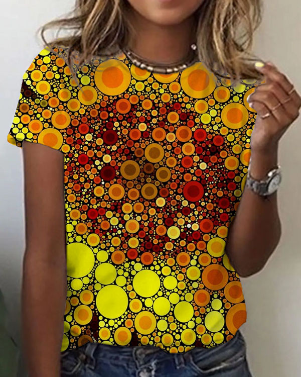 Women's Mandala Floral  Abstract Pattern Crew Neck T-shirt