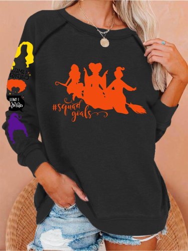Women's Pumpkin Halloween Print Sweatshirt