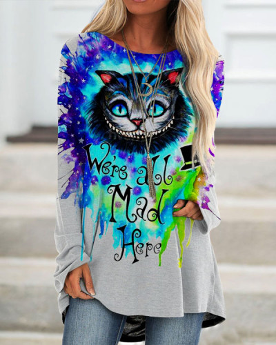 Cheshire Cat  Loose Long Sleeve Top