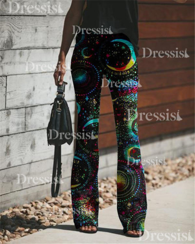 Women's Sun and Moon Vintage Print Jeans