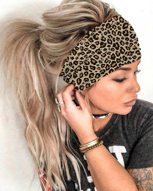 Vintage Leopard Print Loose Elastic Headband