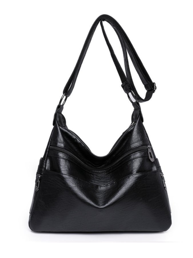 Women's retro soft leather large capacity one-shoulder messenger bag