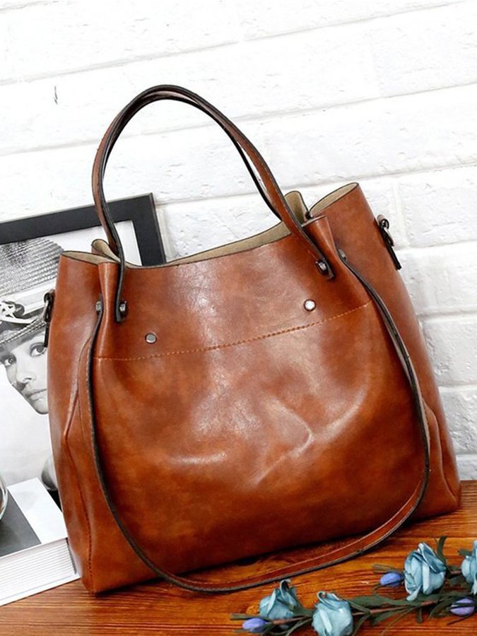 Women's retro simple handbag four-piece shoulder bag
