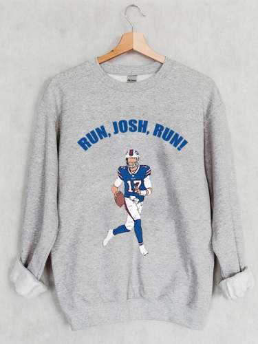 Women's Run, Josh, Run! Buffalo Bills Football Gameday Casual Sweatshirt