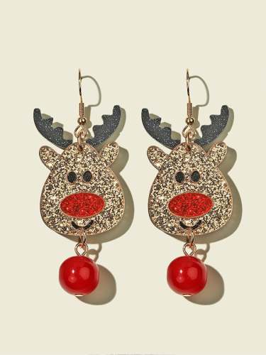 Women's Christmas Cartoon Reindeer Earrings