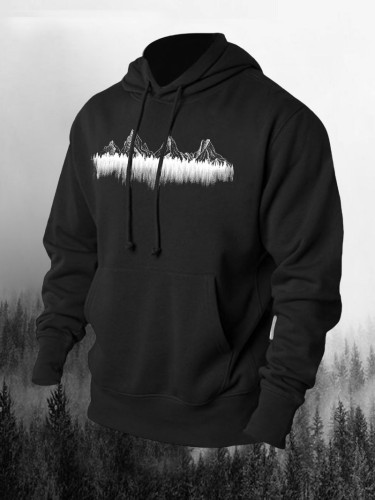 Tranquil Mountains Printed Men's Hoodie