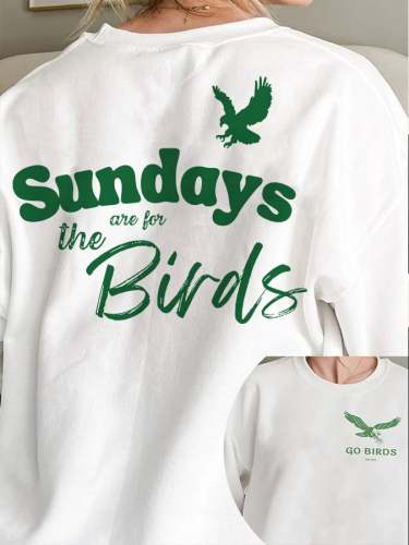 Women‘s Sundays Are For The Birds Football Print Casual Sweatshirt