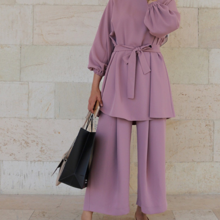 Casual Solid Color Long Sleeves Loose Set