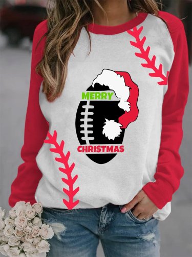Women's Football Christmas Print Sweatshirt