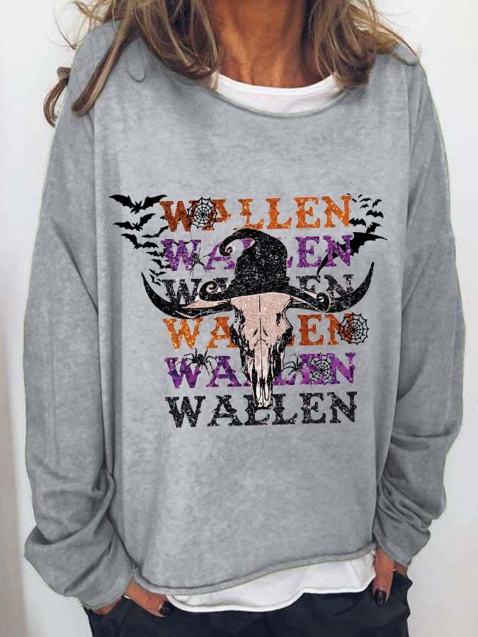 Women's WALLEN Western Halloween Print Sweatshirt