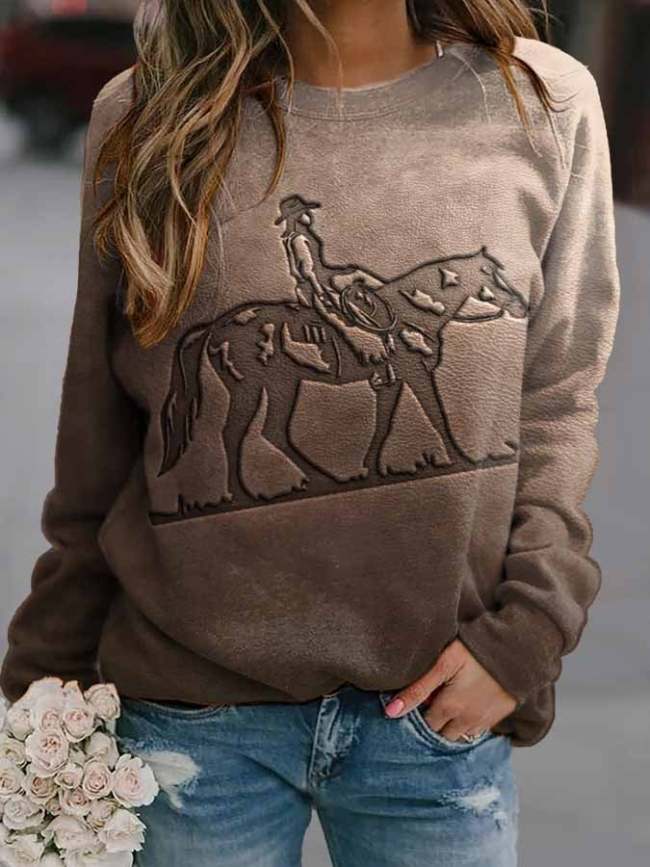 Western Horse Leather Art Graphic Sweatshirt