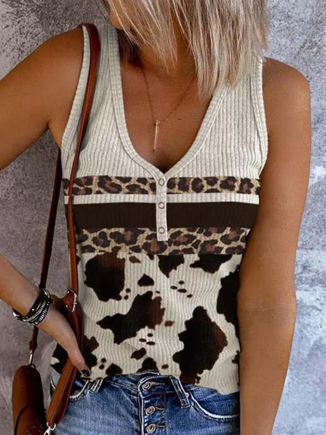 Women's Western Vintage Printed Button Top