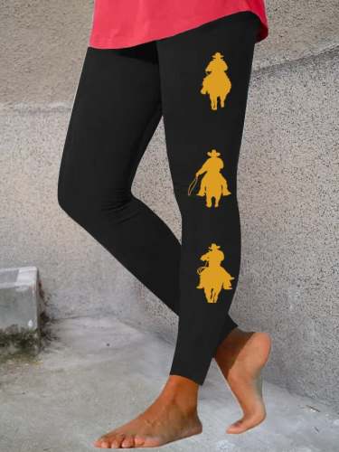 Women's Cowboy Silhouette Print Leggings