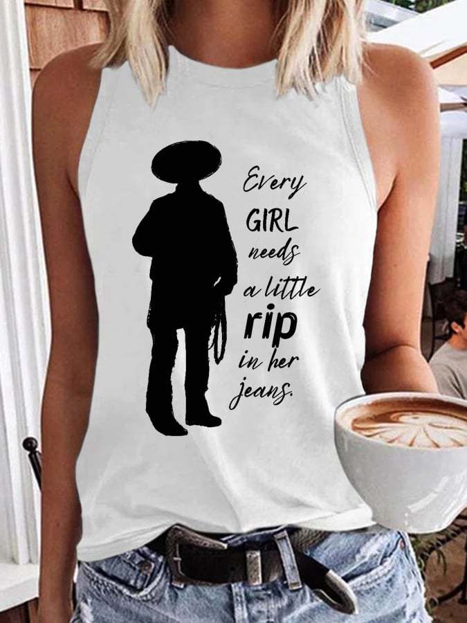 Women's Every Girl Needs A Little Rip In Her Jeans Vest
