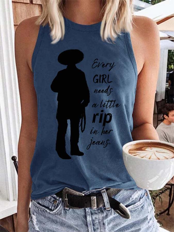 Women's Every Girl Needs A Little Rip In Her Jeans Vest