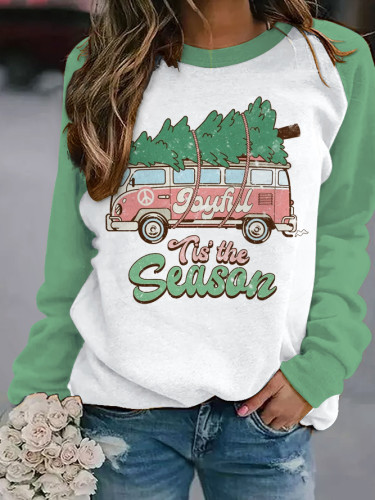 Groovy Christmas Print Sweatshirt