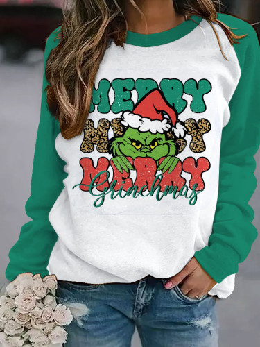 Merry Grinchmas Print Sweatshirt