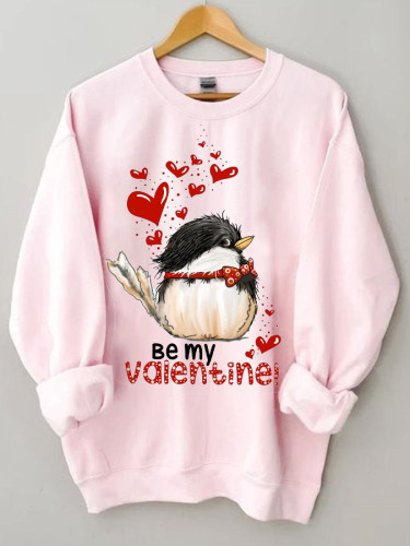 Valentine Chickadee Print Sweatshirt