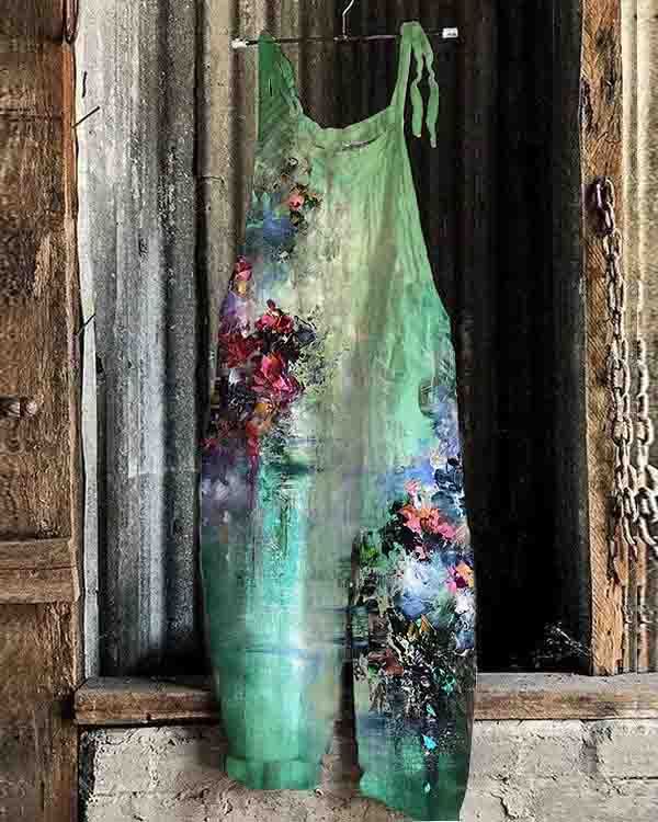 Vintage Art Floral Lounge Jumpsuit