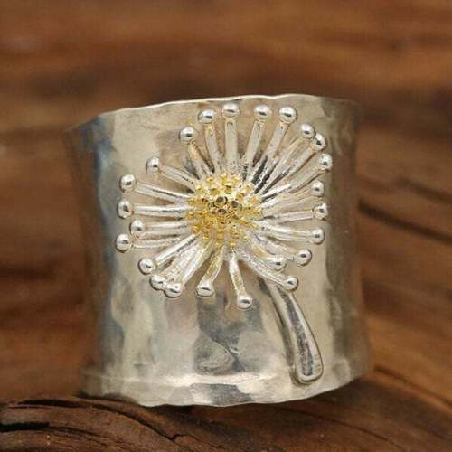 🔥Last Day 75% OFF🎁Blooming Daisy Wide Band Ring