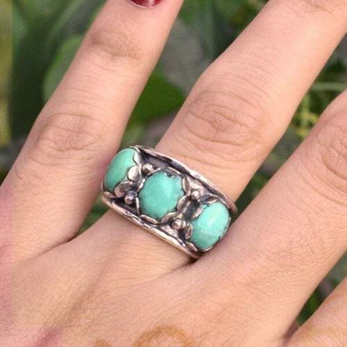 🔥Last Day 75% OFF🎁Three Stone Turquoise Ring
