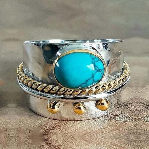 🔥Last Day 75% OFF🎁Turquoise Wide Band Ring