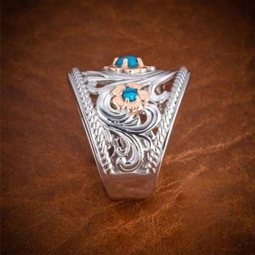 🔥Last Day 75% OFF🎁Turquoise Golden Flower Ring