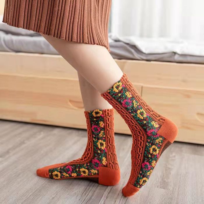 Vintage Embroidered Floral Socks(🎁New Year Sale)Buy more save more