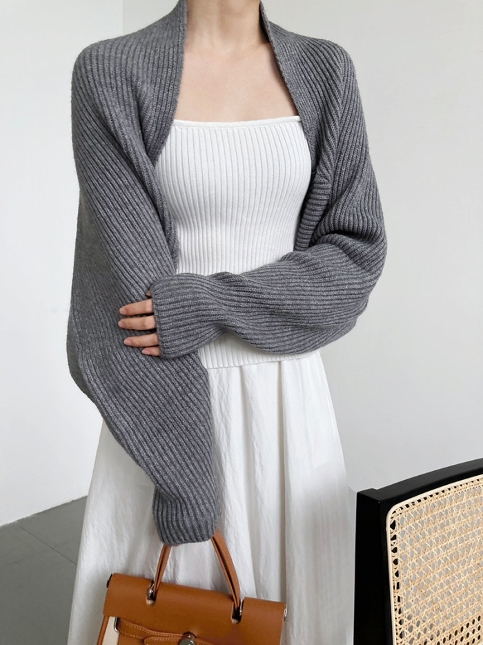Lazy Doll Sleeve Knit Shawl Sweater Cardigan