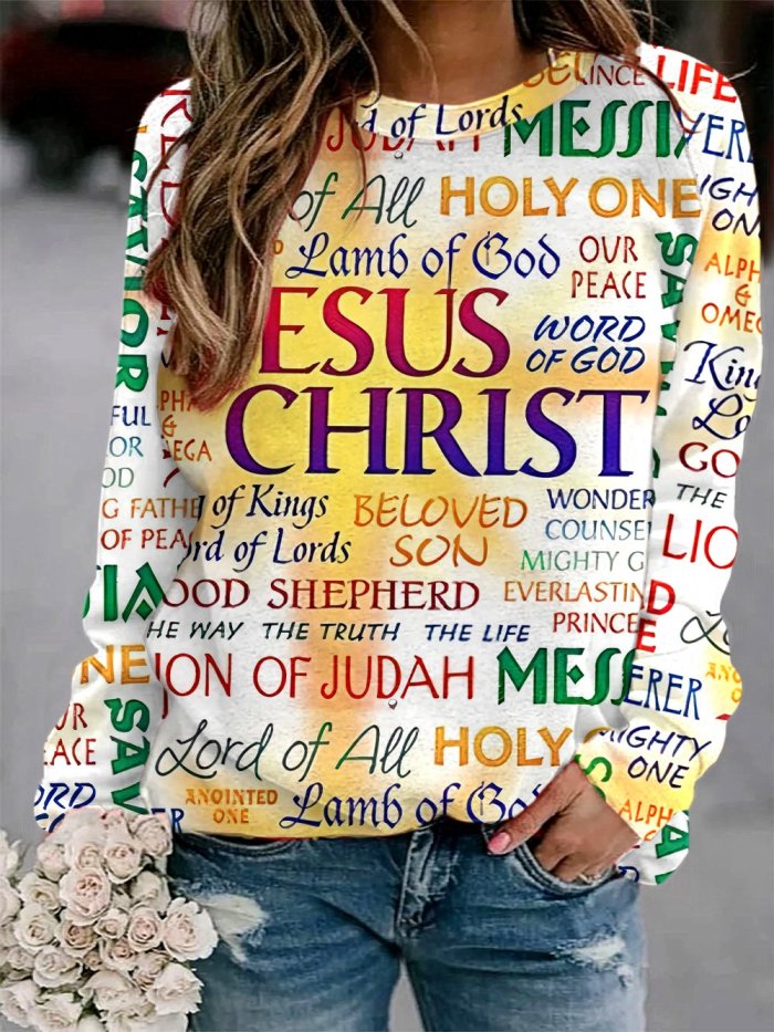 Women's Christian Jesus Faith Print Sweatshirt
