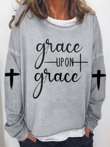 Women's Grace Upon Grace Print Casual Sweatshirt