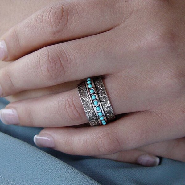 Vintage Turquoise Spinner Ring