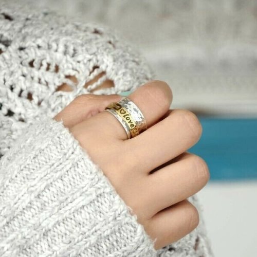 🔥 Last Day Promotion 70% OFF🔥Silver Spinning Wide Band Heart Ring💖