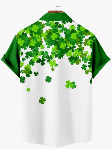 St. Patrick's Day Clover Men's Short Sleeve Shirt