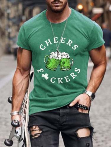 Men's St. Patrick's Day Funny Cheers Fuckers Tee