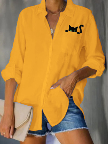 Women's Cat Print Shirt
