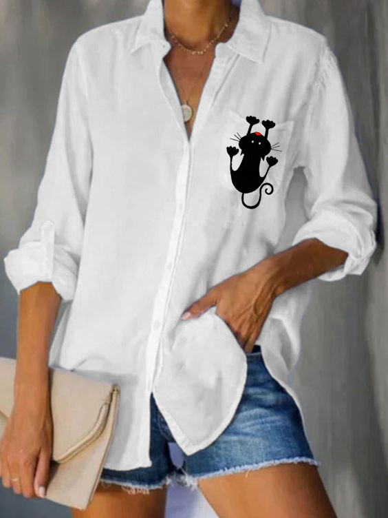 Women's Cat Print Shirt