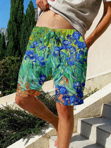 Men's Watercolor Art Leisure Beach Shorts