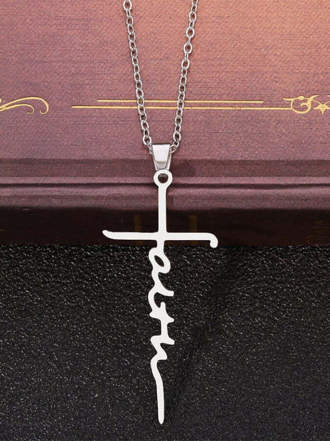 Women's Faith Cross Alloy Pendant Necklace