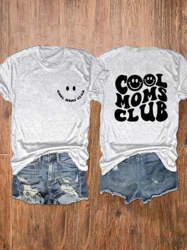 Women's Mother's Day COOL MOMS CLUB double-sided print t-shirt