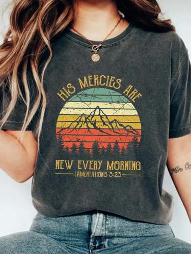 Women's His Mercies Are New Every Morning Print Casual T-Shirt