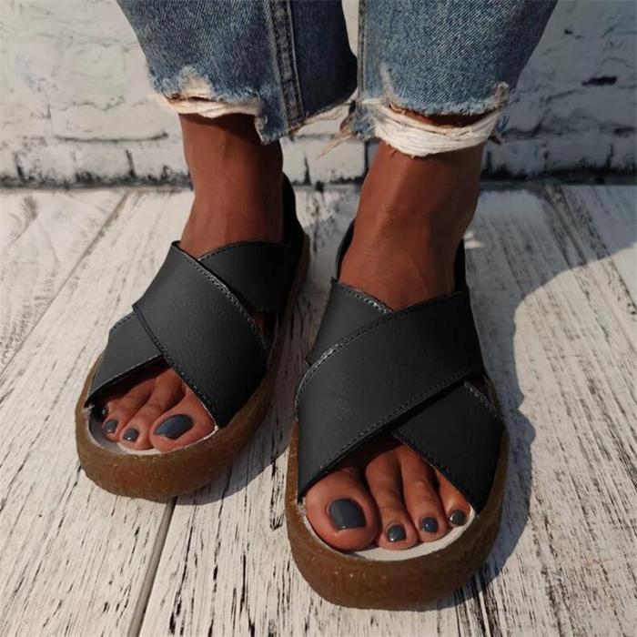 Women Casual Cross-Strap Slip On Sandals