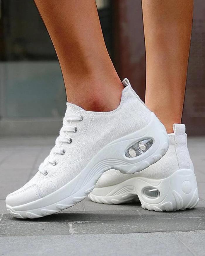 Solid Canvas Air Cushion Sneakers