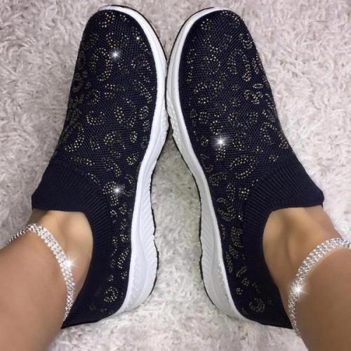 Flat Heel Daily Sparkling Glitter Sneakers