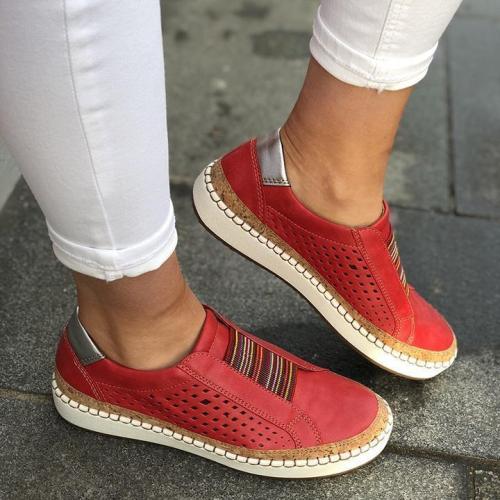 Flat Heel Hollow-Out Round Toe Sneakers