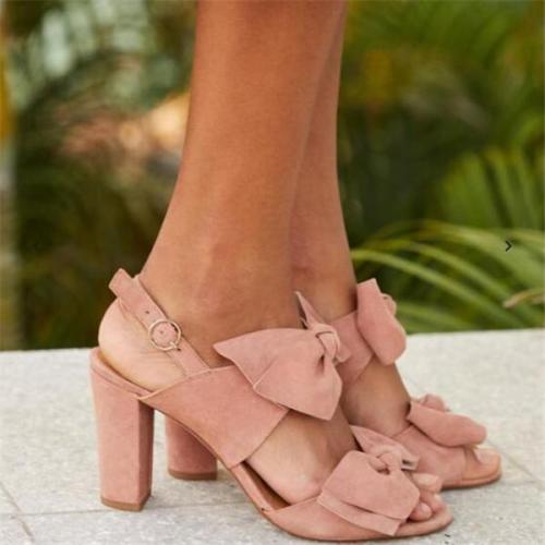 Summer Bow-knot Heel Sandals